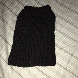 Hand-knit black beanie
